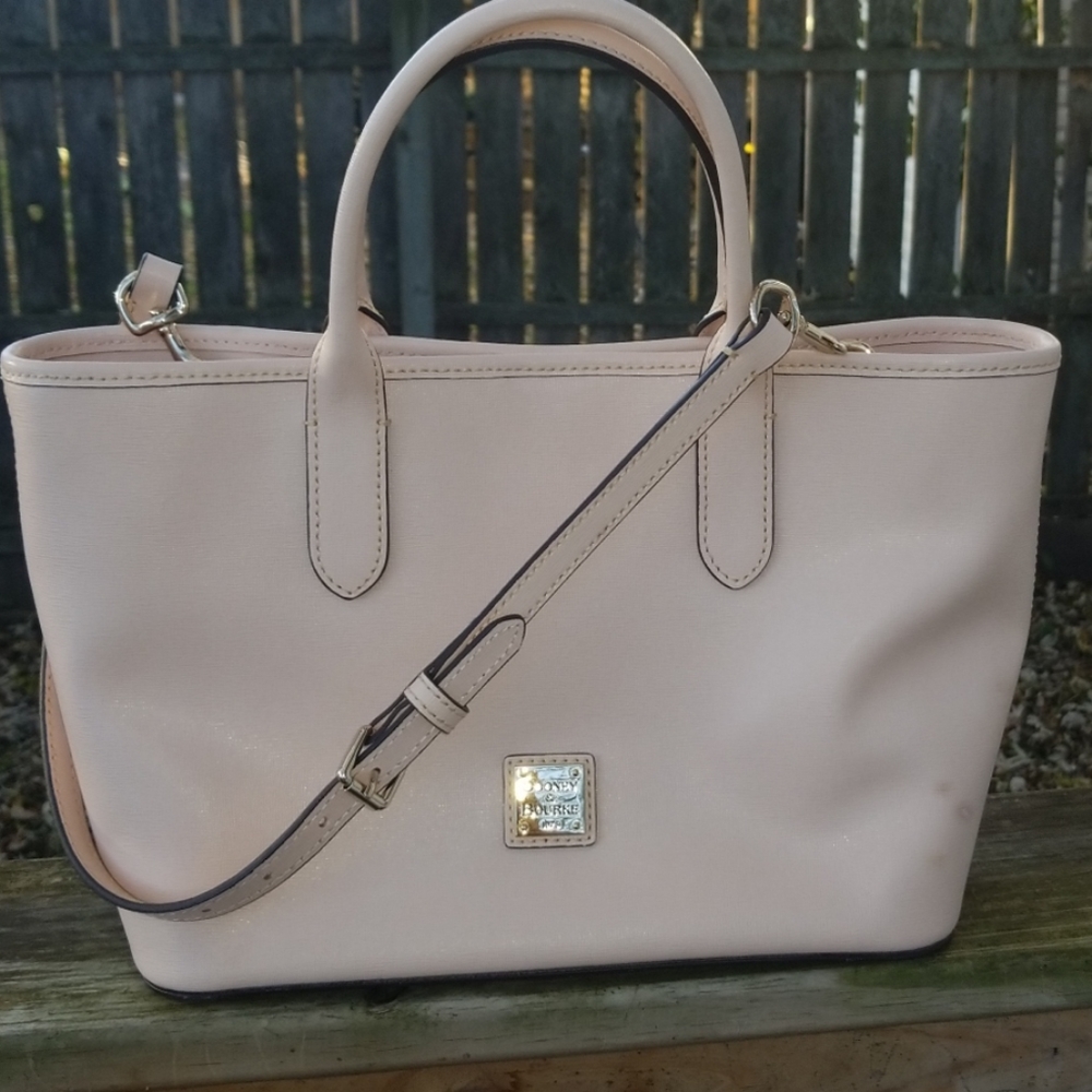 Dooney and Bourke saffiano satchel in pastel pink